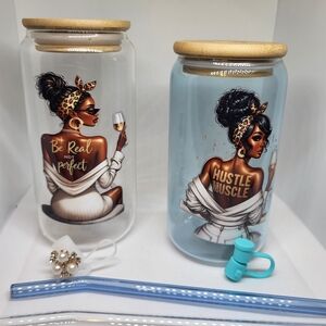 Stylish Glass Jars with Bamboo Lids - Set of 2